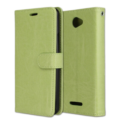 

BQ Mobile BQ-5050 Strike Selfie 3 Card Photo Frame Leather Case - Green