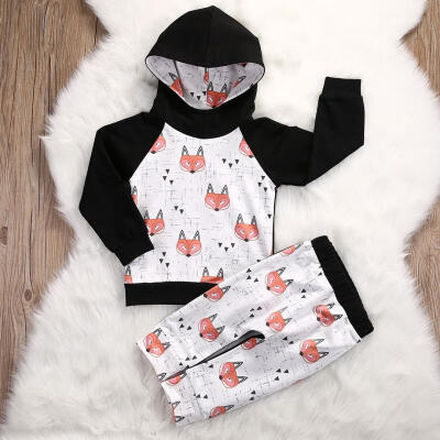 

Kids Toddler Baby Girl Boy Fox Tops Hoodies Sweatshirt Pants 2pcs Outfits Set