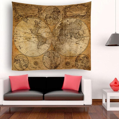 

Tapestry Wall Hanging World Map Tapestries Wall Decorative Tapestry for Bedroom Living Room Dorm 512"X591"