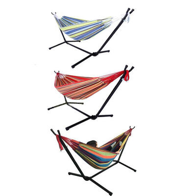 

Portable Outdoor Polyester Hammock Set Garden Swing Set indoor Swing Bed Spreader With Space Saving Steel Stand