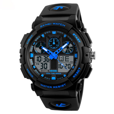 

SKMEI 1270 Men Dual Time Display Stopwatch Alarm Sports Fashion Male Quartz Digital Watch