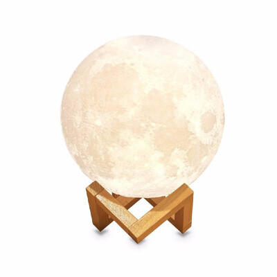 

15cm59in Moon Night Light 3D Printed Moon Globe Lamp 2 Colors Warm&Cool White 3D Glowing Moon Lamp With Stand Dimmable Touch