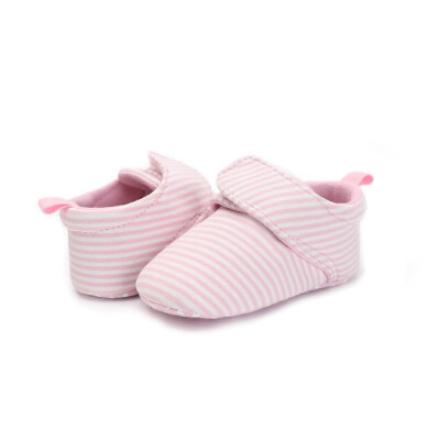 

Toddler Infant Baby Boys Girls Crib Stripe Splicing Soft Sole Anti-Slip Shoes