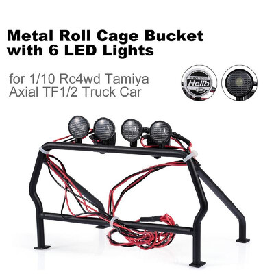 

Metal Roll Cage Bucket with 6 LED Lights for 110 Rc4wd Tamiya Axial TF12 Truck Car