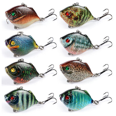 

8PCS Fishing Lures Set 45cm 88g Mini VIB Fishing Lures with Treble Hooks 3D Eyes Lifelike Fishing Bait Artificial Hard Bait Lur