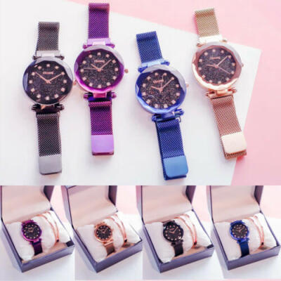 

Hot Starry Sky Watch Waterproof Magnet Strap Buckle Stainless Steel Women Gift