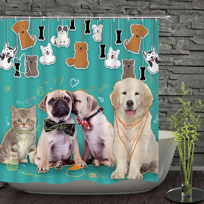 

Shower Curtain Pet Decorative Bath Curtains Waterproof Polyester Fabric Anti-mildew Bathroom Curtains for Bathtub Showers