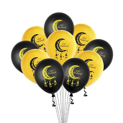 

10Pcs EID Balloons Ramadan Decoration Moon Mosque Printed Pattern Balloons for Muslim EID Party Supplies