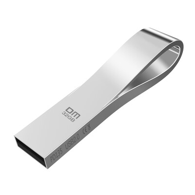 

Damai DM 32GB USB20 U disk curve PD135 series silver metal waterproof shockproof computer creative u disk car USB flash drive universal