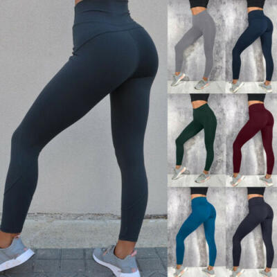 

Women High Waist Yoga Sports Gym Pants Sexy Scrunch Elastic Push Up Leggings
