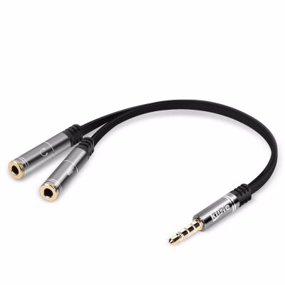 

Kiirie Gold Plated 35mm Headset Splitter 1Pack 20CM Stereo 2 Female to Male Y-Splitter Aux Cable