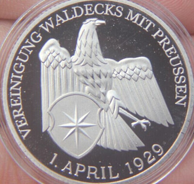 

30mm 1929 WEIMAR WALDECK 3MARK GERMAN Silver Plated Souvenir Coin Medal