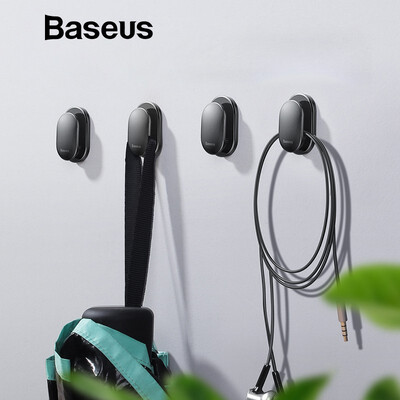 

Baseus 4Pcs Small Car Holder Wall Hooks Hanger Clip Cable Winder Suction Sup Wall Hooks Hanger Car Sticker Holder