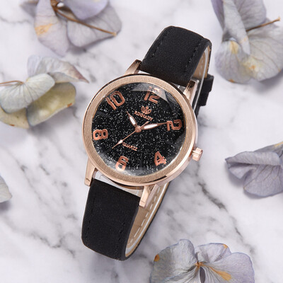 

RM Luxury Temperament Lady Irregular Mirror Leather Belt Watch Analog Quartz Watch