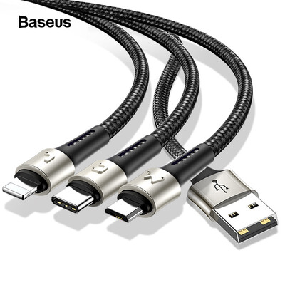 

Baseus All in One USB Cable iphone Type-c Micro-USB Port Mobile Phone Data Cable for iphone  XR  Max Samsung S10 S9 HuaWei