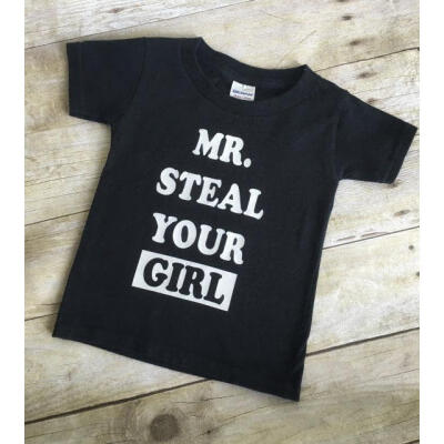 

MrSteal Your Girl Print Kids Baby Boys Tops T-Shirt Cotton Tees Top Clothes