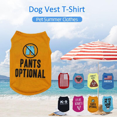 

Dog Shirt Dog T-Shirts Dog Summer Clothes Printed Pet Vest Clothing Party Apparels Pet Summer Clothes for Small Puppy Dogs Cats Su
