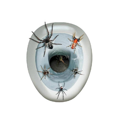 

Bathroom Toilet Bowl Seat Decal Horror Spider Sticker Water-resistant Party Props Halloween Decoration Decorating Paper