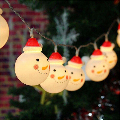 

JIAWEN Snowman String Lights Fairy LED Christmas Light Home Garden of Battery Powered