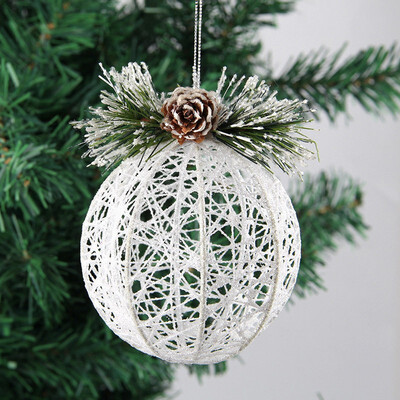 

FUNNYBUNNY Christmas Tree Pendant Crafts Loose Powder Handmade Winding Ball Pendant Christmas Tree Decorations