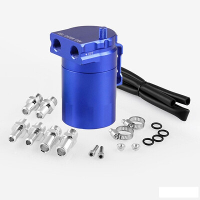 

Universal Baffled Aluminum Oil Catch Can Reservoir Tank Oil Tank with 9mm&15mm Fittings&Oil Dipstick OCC024 Oil Filter