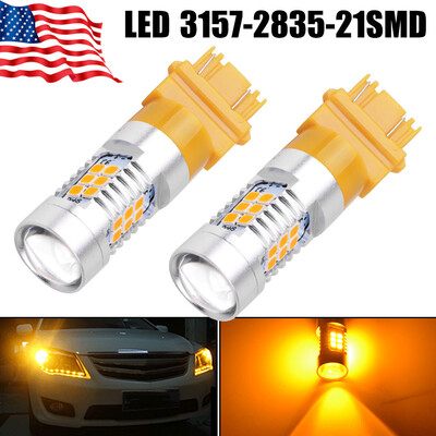 

2X 3157 3156 1300 Lumens 50W AmberYellow Turn Signal High Power LED Light Bulbs
