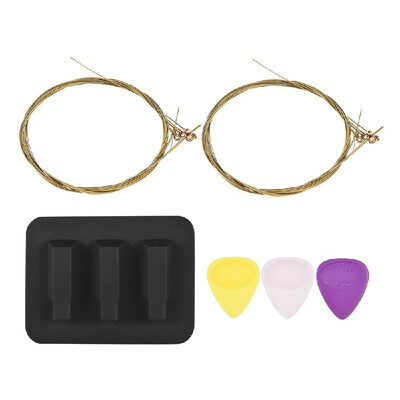 

Guitar Accessories Kit with 2 Sets of Acoustic Strings 3pcs Guitar Picks Mute Silencer