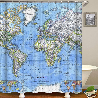 

Shower Curtain Simple Style Printed Blackout Curtains Waterproof Mildew-proof Bathroom Curtain 71"x71"