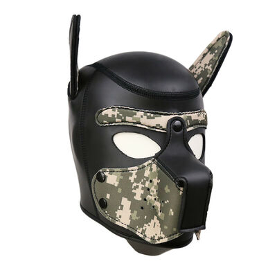 

Padded Latex Rubber Role Play Dog Mask Puppy Cosplay Full HeadEars 10 Colors