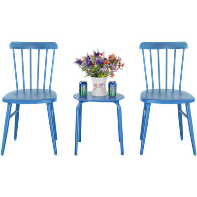 

3 pcs Bistro Steel Table&Chair - Blue