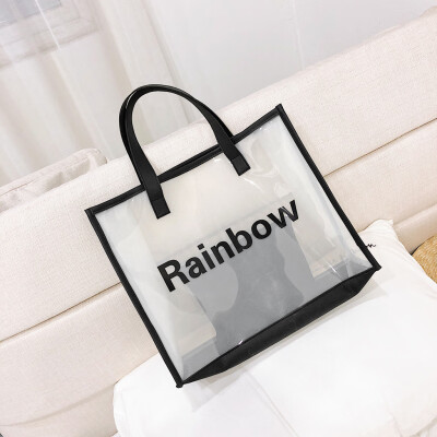 

Tailored 2pc Women Rainbow Shoulder Bag Candy Color Waterproof Messenger Bag Handle Bag