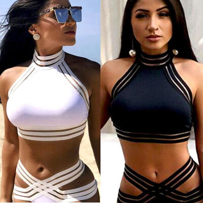 

Women Push-up Padded Bra Bandage Bikini Set Swimsuit Crop Top Swimwear Bathing