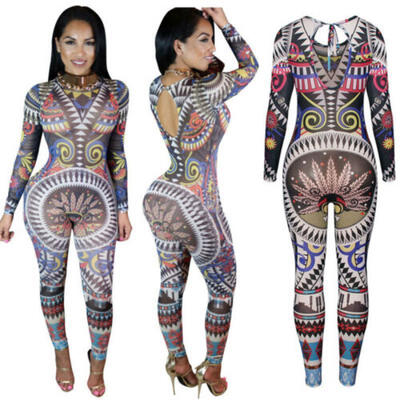 

UK Womens Bandage Evening Party Playsuit Ladies Romper Long Jumpsuit Size 6 -16