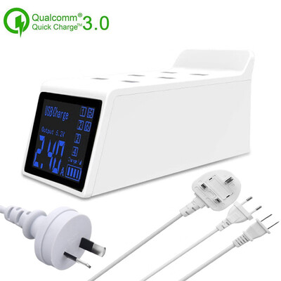 

Quick Charger 30 USB Charger with LED Display 6-Port USB Wall Charger with Smart IC Technology for USB Enabled