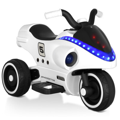 

6V 3 Wheels Kids Ride On Motorcycle with Light Music-White