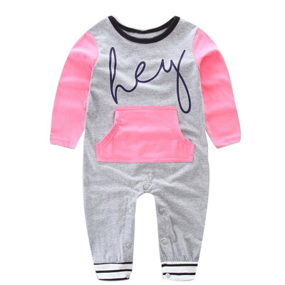 

Newborn Baby Boys Girls Letter Print Long Sleeve Romper Jumpsuit Outfits Clothes