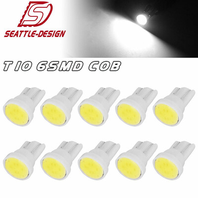 

10x White T10 COB LED Dome Map License Interior Light Bulbs W5W 158 168 192 194