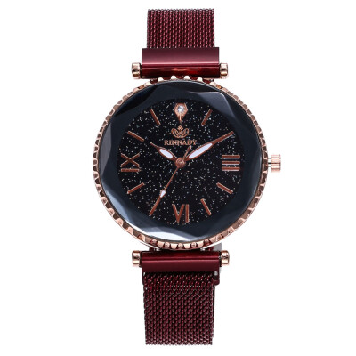 

RM Fashion Magnetic buckle Dazzling women Mesh Belt Watch ladies Quartz Analog