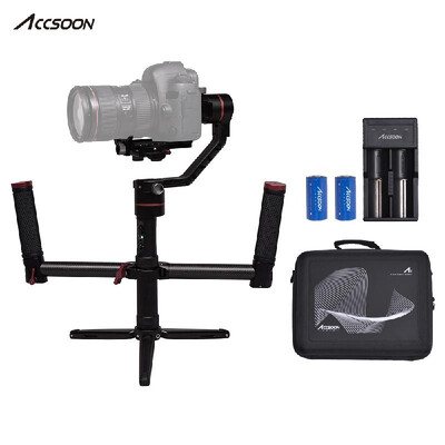 

ACCSOON A1 Dual Handheld 3-Axis Gimbal Stabilizer Kit 25kg Payload 15h Runtime Auto-tuning for Mirror DSLR Sony A7 Series Panason