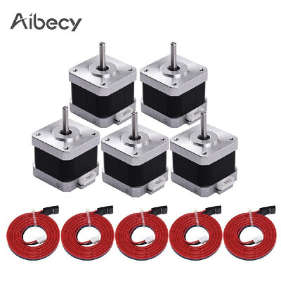 

Aibecy 3D Printer 17HS4401 Stepper Motor 15A 40Ncm 4-Lead Stepping Motors for 3D Printers CNC Pack of 5
