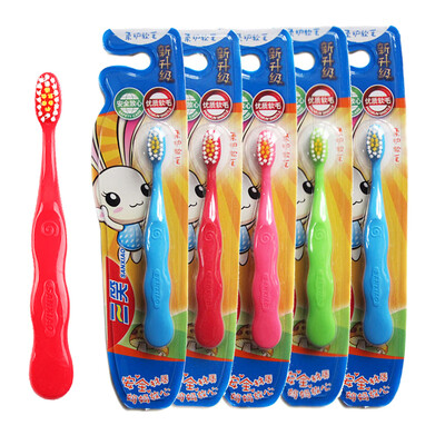 

Three smiles happy rabbit happy little genius childrens toothbrush 5 sticks soft hair random color over 2 years old
