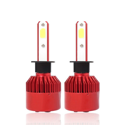 

H1 S2R 2PCS Led Cob LED Chip Car Headlamp 36W 6000k White Light 8000LM Car Bulb Fog Light Red