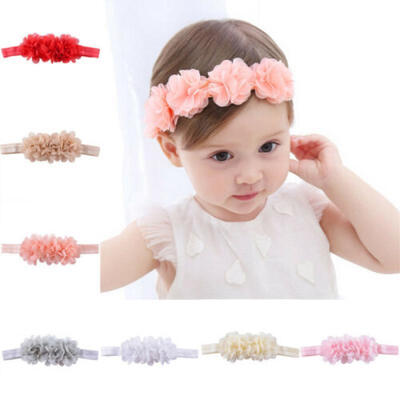 

Baby Girls Kids Headband Flower Head Elastic Band Hairband Hair Accessories UK