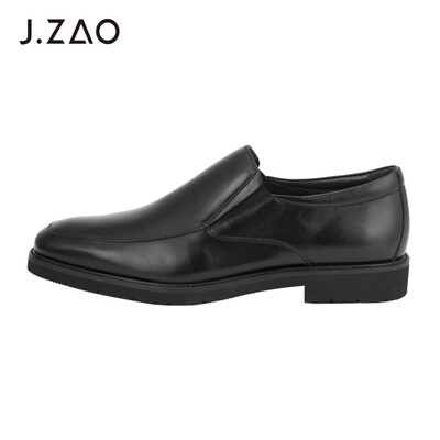 

Beijing Tokyo leather shoes mens one foot set foot business dress shoes simple square head layer leather black 39