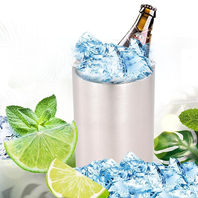 

Ice Bucket Cocktail Shaker Stainless Steel Wine Bucket Double Wall for Wine Bottle Parties Bar