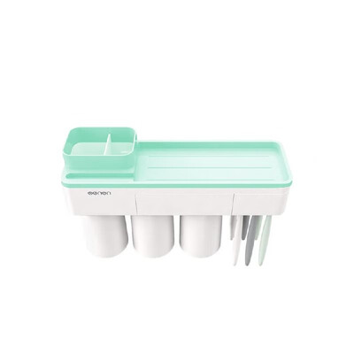 

Multi-functional Wall-mounted Toothbrush Holder Storage Rack Mobile Phone Holder Storage Organizer with TwoThree Cups Home Bathro