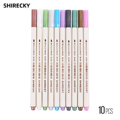 

SHIRECKY 6551BR Metallic Gel Pen Set Colored Ink Water Chalk Fine Tip Watercolor Marker Pens for Scrapbooking DIY Album Painting