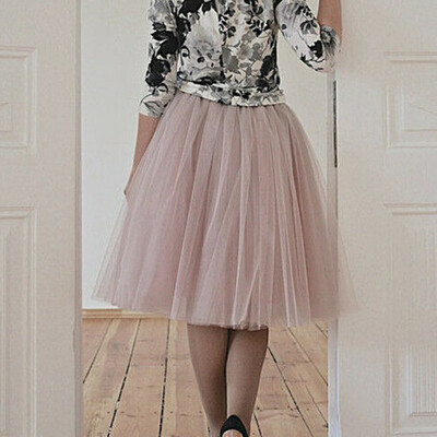 

7 Layers Women A Line Tulle Tutu Skirt Party Princess Ballet Dress Knee Length