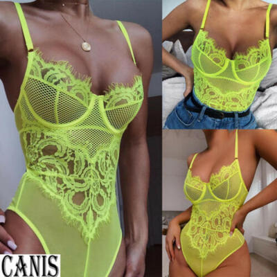 

Women Sexy Lingerie Underwear Erotic Corset Lace Mesh Sleepwear Nightwear Set US