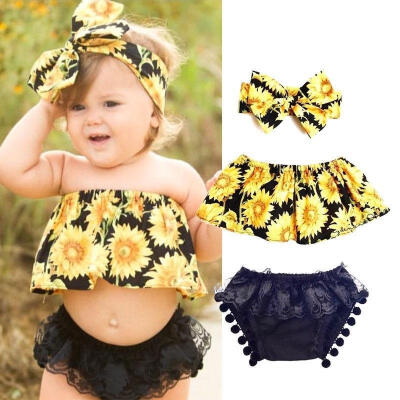 

3pcs Newborn Baby Girls Kids Floral Clothes Jumpsuit Romper Bodysuit Pants Outfits